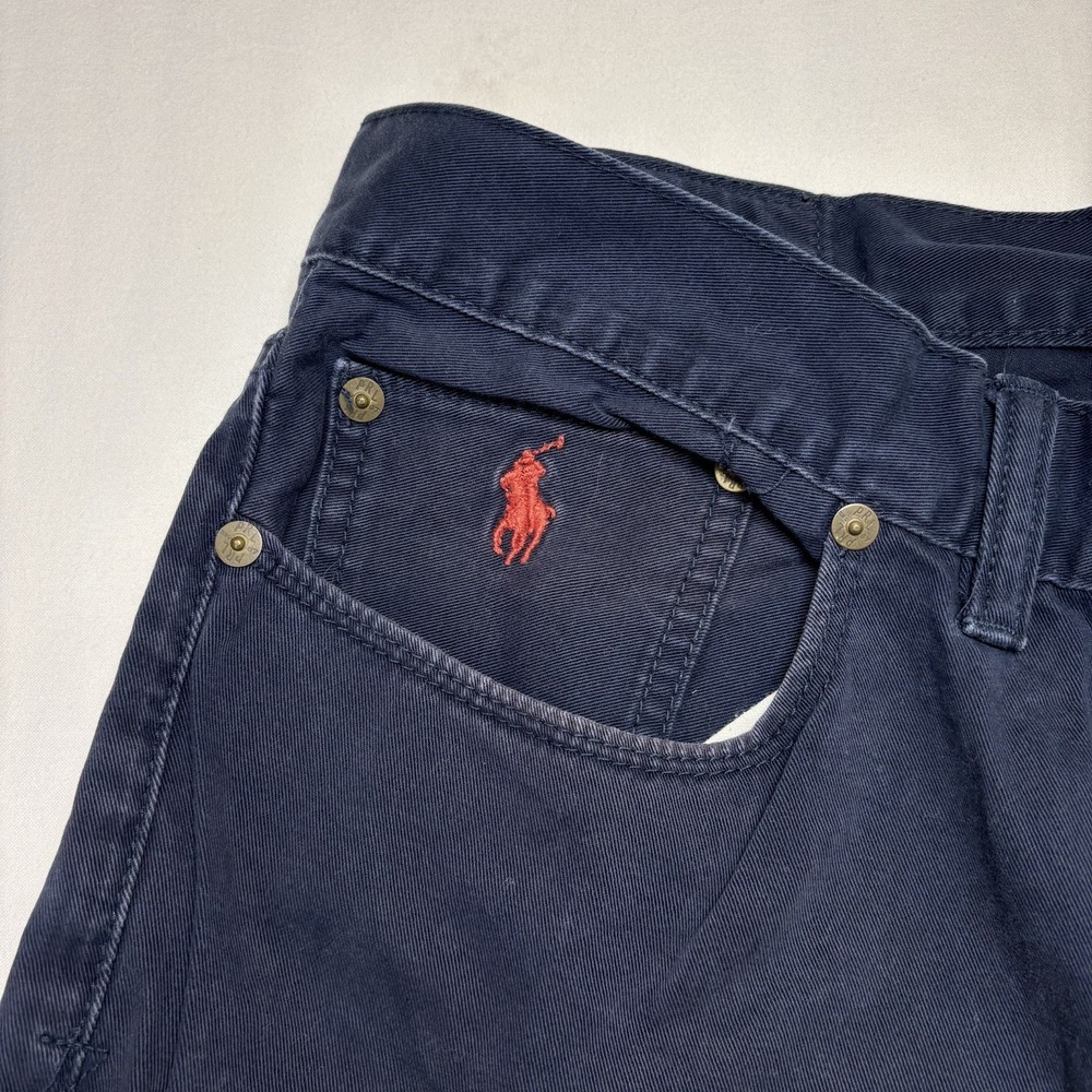 Polo Ralph Lauren 650 Straight Jeans Navy Blue Denim Men's 34x30 Dungarees Y2K - Picture 2 of 11